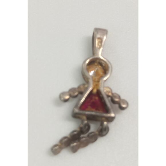 Birthstone Brats Girl Kid Sterling Silver Vintage Bratz Red Pendant 925 July VTG - Picture 2 of 2